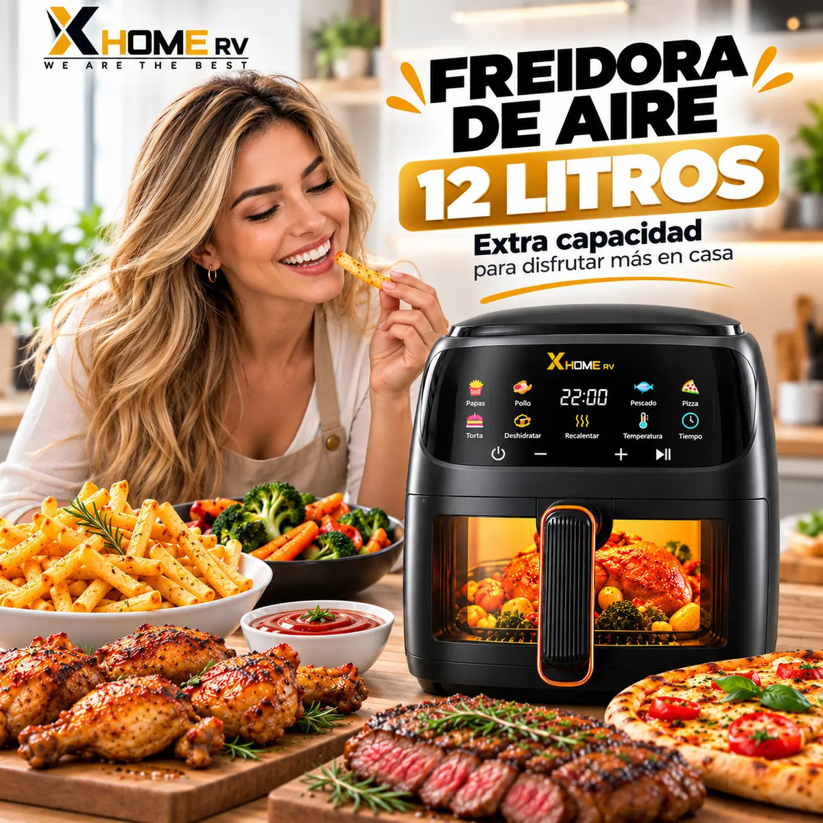 A252 Freidora de Aire Xhome Rv 12 Lt