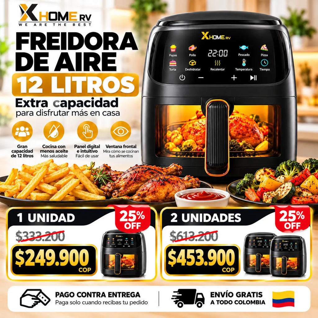 A252 Freidora de Aire Xhome Rv 12 Lt