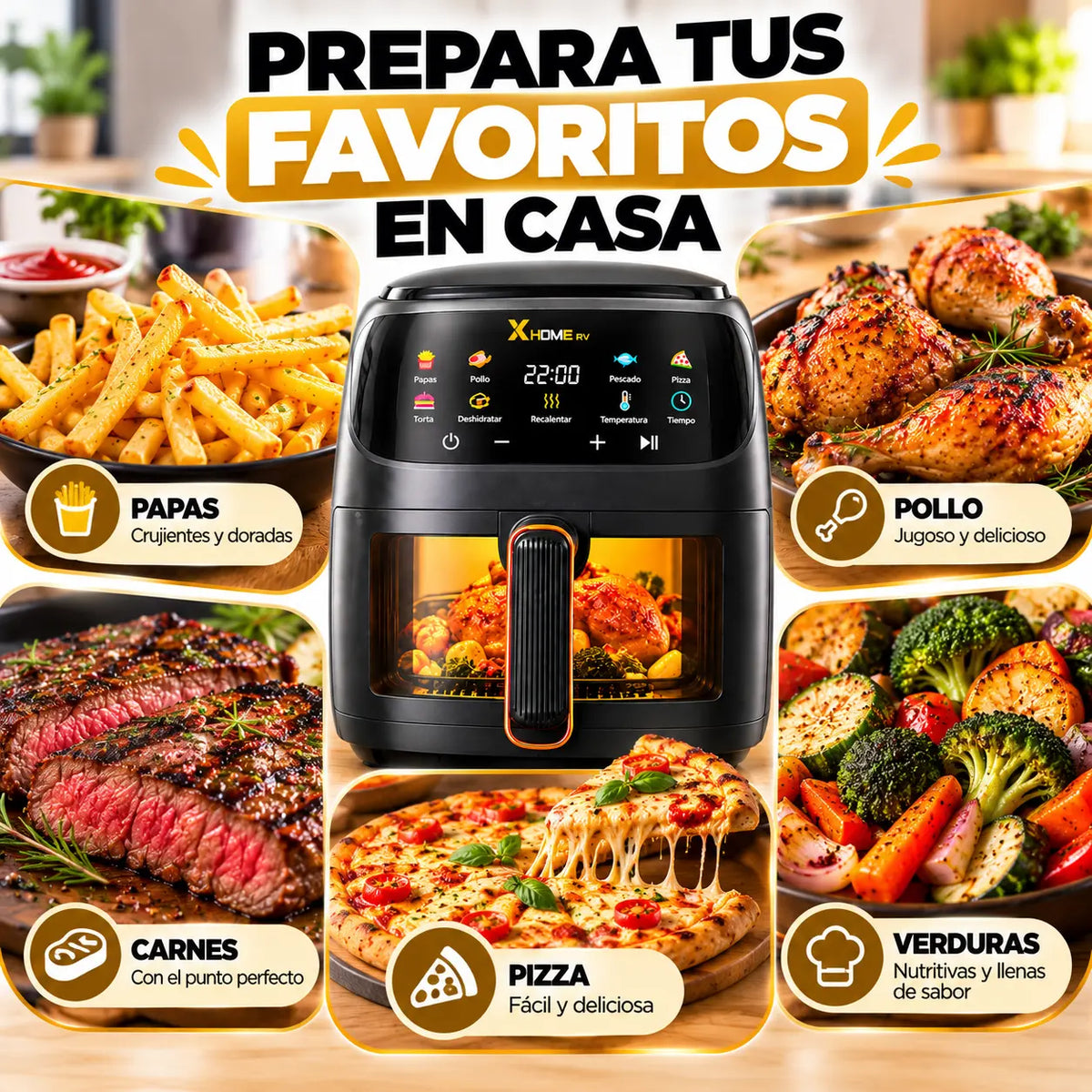 A252 Freidora de Aire Xhome Rv 12 Lt